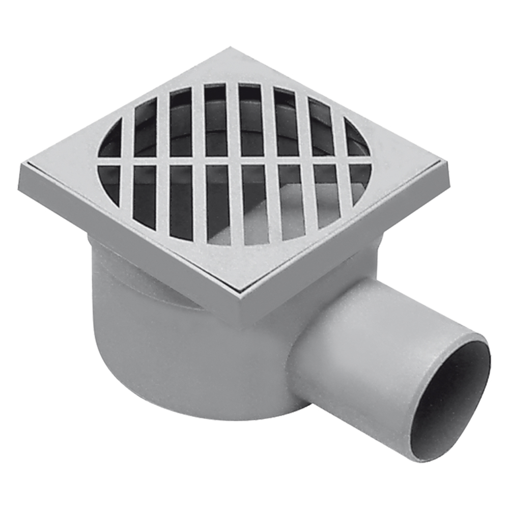 Chiusino sifonato cm 11 x 11 x h.7 – Ø scarico laterale 50 mm Senza marca