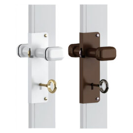 Serratura a gancio con pomolo colore bianco Kasart