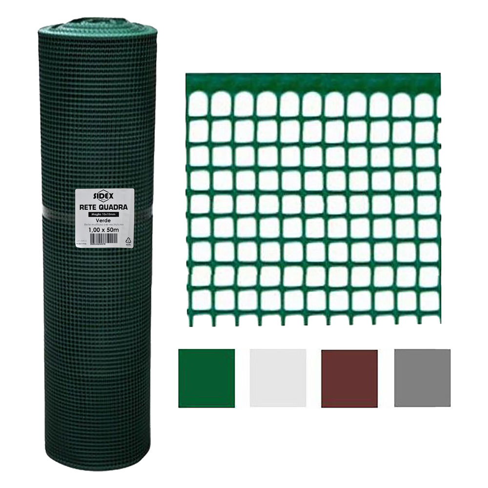 Rete di protezione per balconi ‘quadranet’ mt. 1 x 10 – (maglia 10 x 10 mm) colore verde Sidex