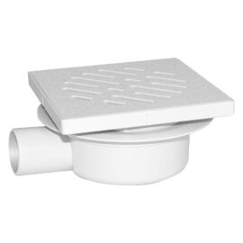 Chiusino sifonato regolabile griglia plastica cm 11 x 11 x h. 7 - attacco Ø 40 mm Senza marca