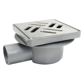 Chiusino sifonato regolabile griglia acciaio cm 11 x 11 x h. 7 - attacco Ø 40 mm Senza marca