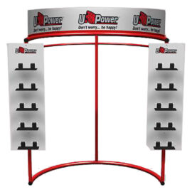 Espositore per abbigliamento/calzature 'u-iron'  fornito vuoto - cm 116x75xh.160 Upower