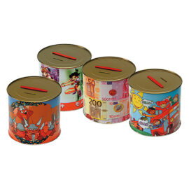 Salvadanaio in latta tipo piccolo - h.12 cm x Ø 11 Senza marca