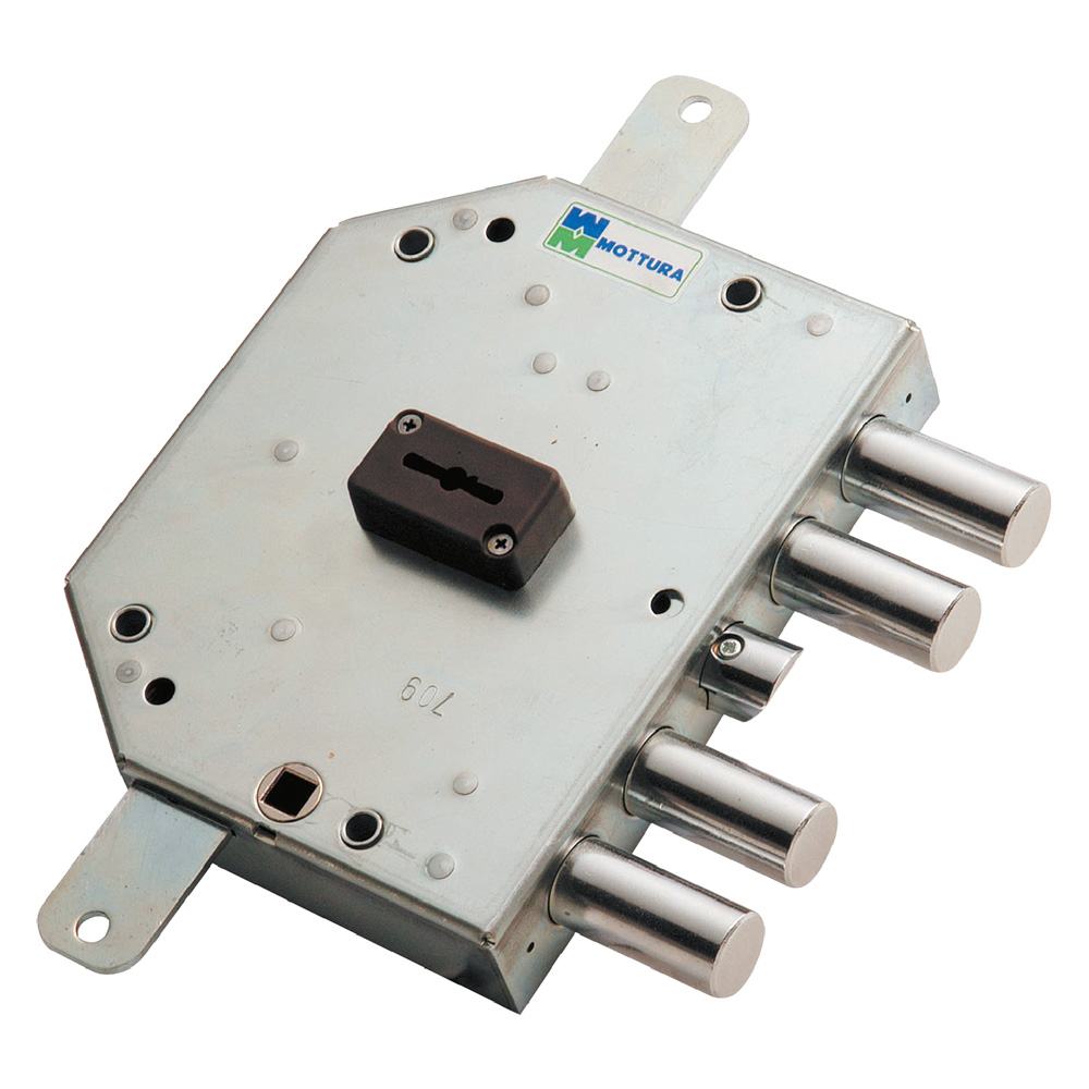 Serratura da applicare triplice per porte blindate art. 89c.755 dx e 60 – mm 132 x 165 Mottura