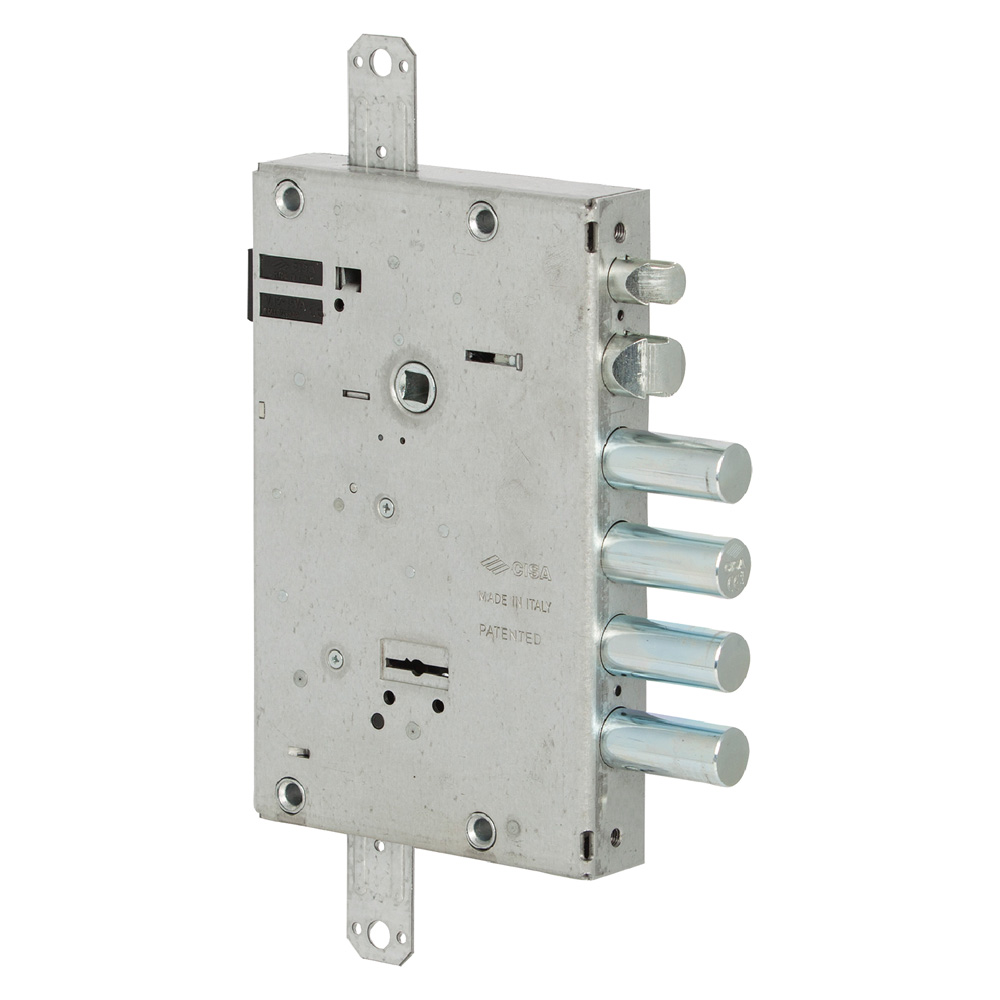 Serratura elettrica da applicare triplice per porte blindate art. 17515 e 64 -4 mand./4 caten. chiave corta Cisa