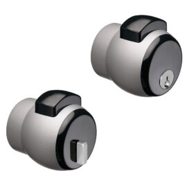 Pomolo premi/apri 'nova n.13' verniciato argento/pulsante nero Meroni