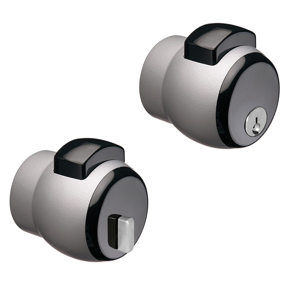 Pomolo premi/apri ‘nova n.13’ verniciato argento/pulsante grigio Meroni