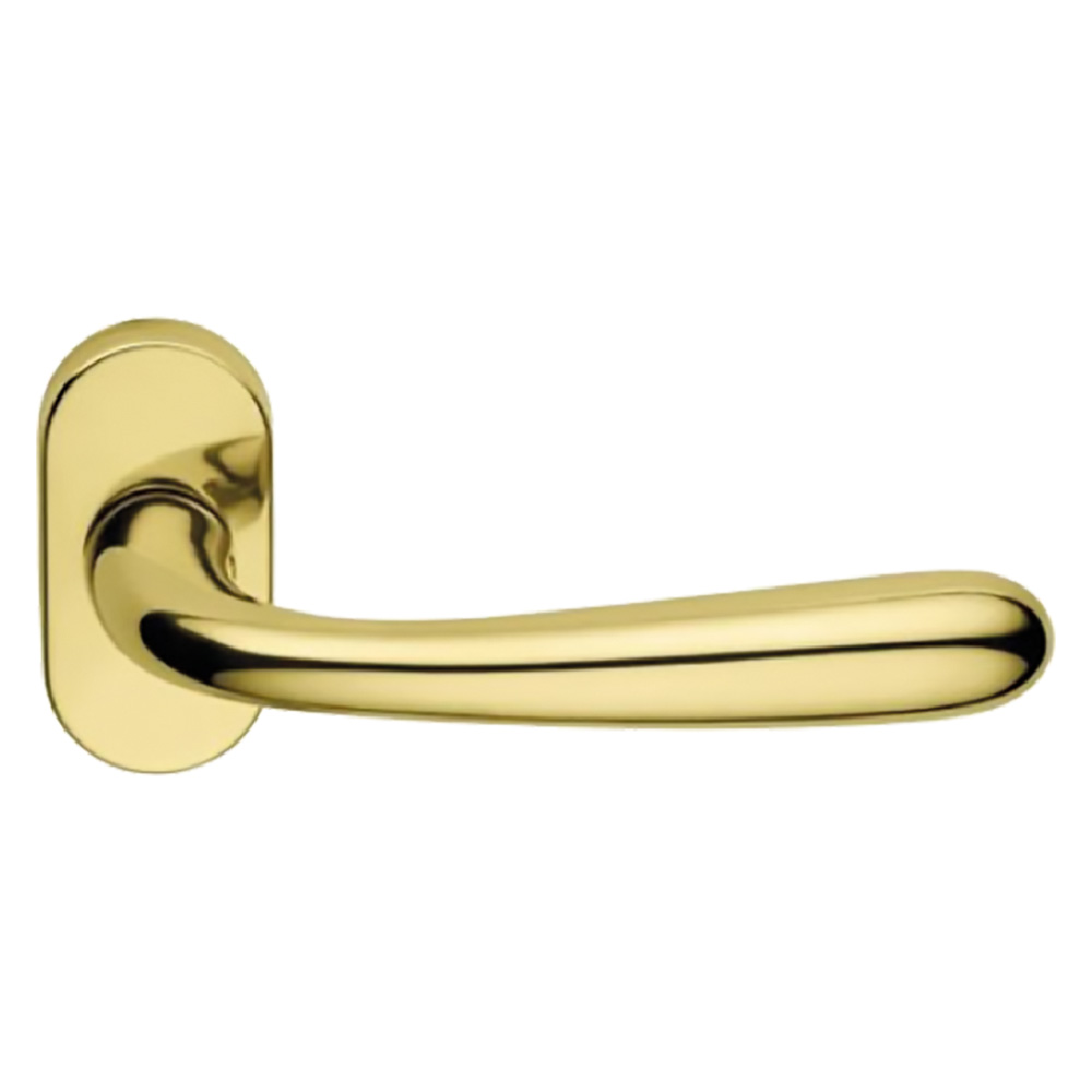 Maniglia porta blindata rosetta ovale ‘goccia’ dx – cromo satinato Forme