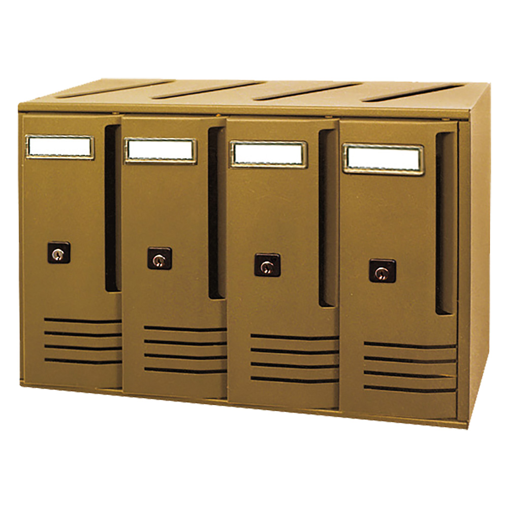 Cassetta postale serie ‘cubo’ c4 – cm 42 x 17,5 x h 30 verniciata bronzo Alubox