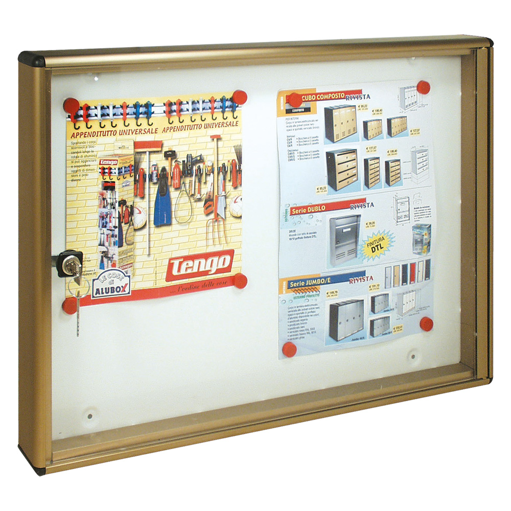 Bacheca porta avvisi 2 fogli cm 55 x 5 x 40 – bronzo Alubox