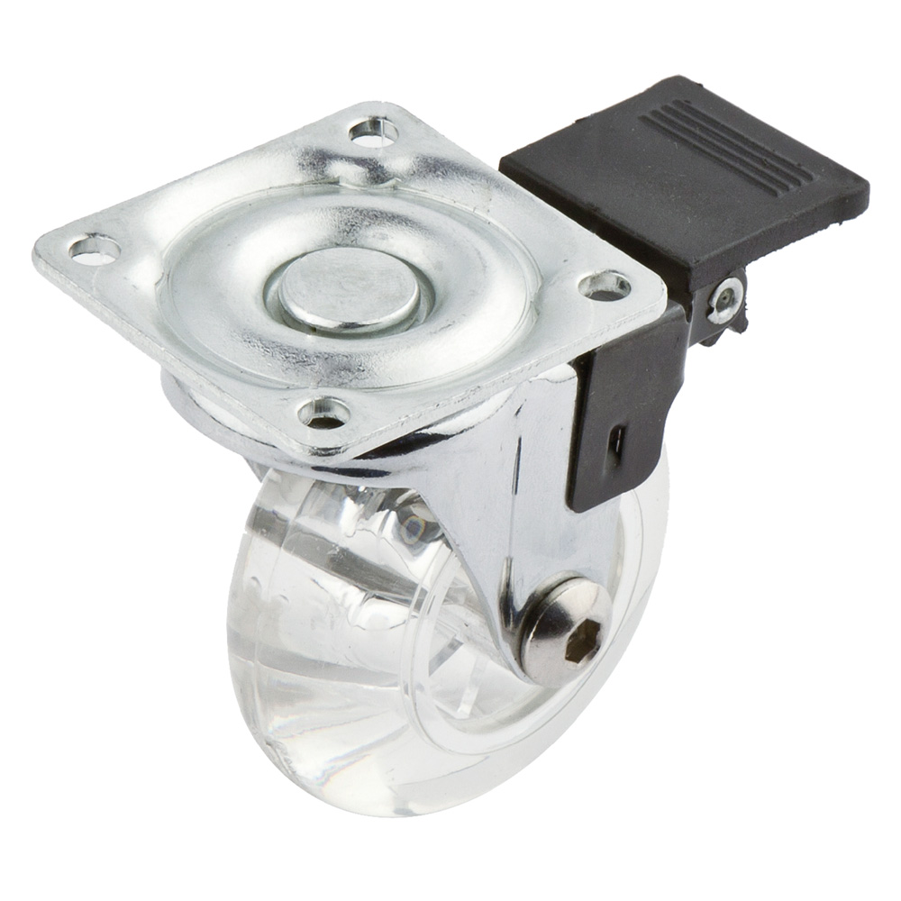 Ruota per mobili trasparente con freno ø 50 Senza marca