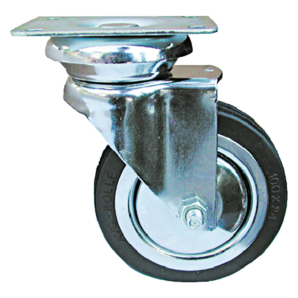 Ruote per mobili art.155 ø   80 piastra mm 64 x 50 Avo