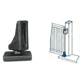 Perno e piastra sferica per cardine art.105-20 base mm 60x70 - piastra mm 80x40 Comunello