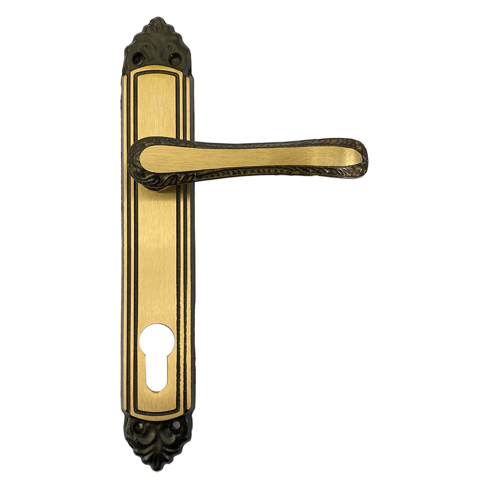 Maniglia ‘giglio’ con placca yale foro yale – q8 Senza marca