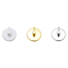 Gancio adesivo tondo in metallo per bris bris colore cromo - blister 2 pezzi Senza marca