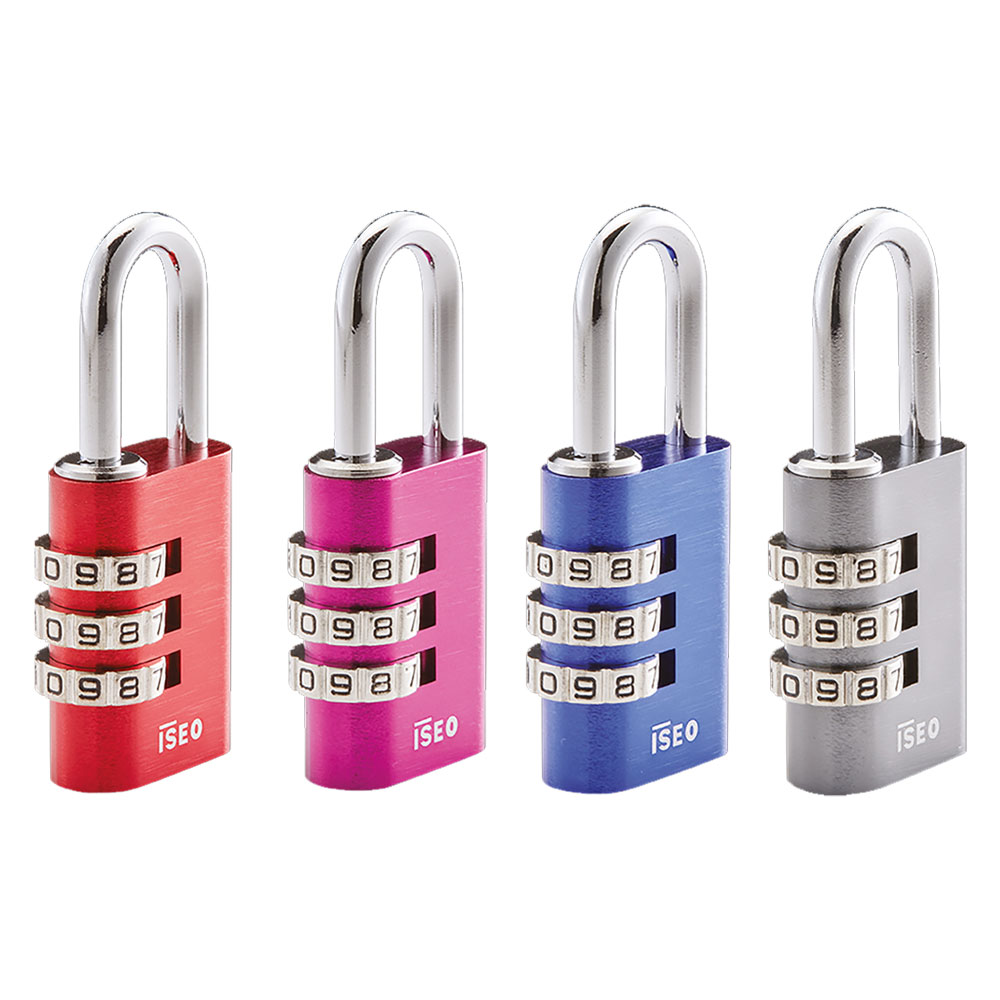 Lucchetto cifrato per bagagli colorato blu Iseo