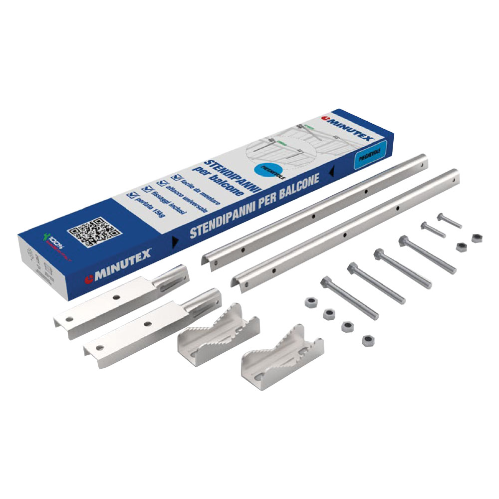 Stendibiancheria pieghevole per balcone verniciato bianco Senza marca