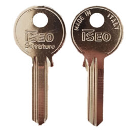 Chiave ottone nichelato '020159' lunghezza 24,3 mm - 5 spine Iseo