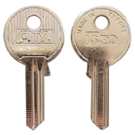 Chiave ottone nichelato '020079' lunghezza 24,3 mm - 4 spine Iseo