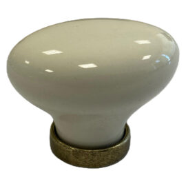 Pomolo per mobili 'ovale' base ott.vecchio / fondo avorio senza decoro Senza marca