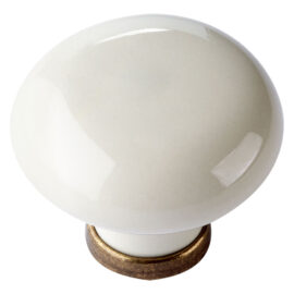 Pomolo per mobili 'tondo' base oro luc. / fondo bianco / decoro n.69 Senza marca