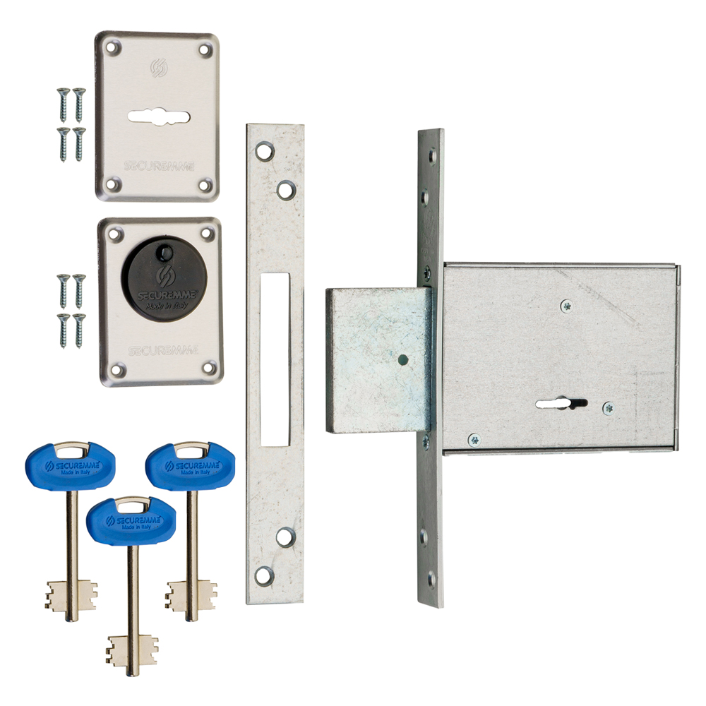 Serratura a doppia mappa da infilare per fascia ‘2000’ e 40 – 2 mandate / corsa 20 mm Securemme