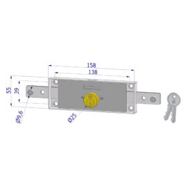Serratura centrale per serranda '2260' catenaccio diritto Securemme