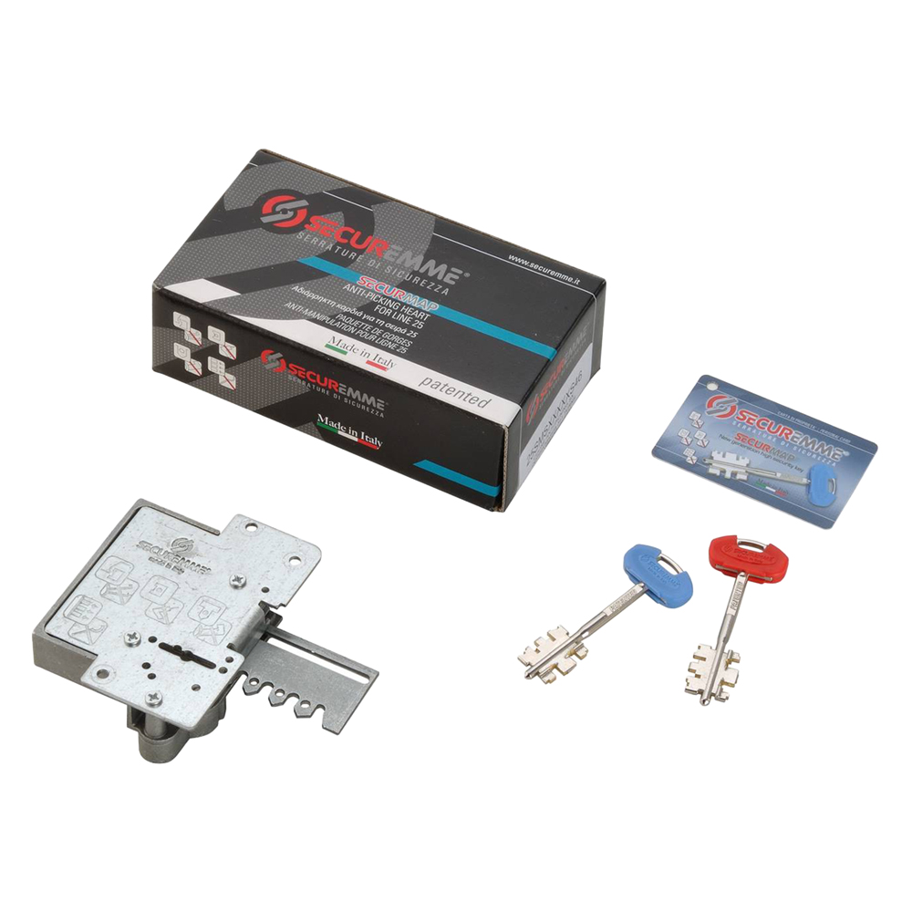 Nucleo a doppia mappa per serratura ‘securmap 25 s’ dx Securemme