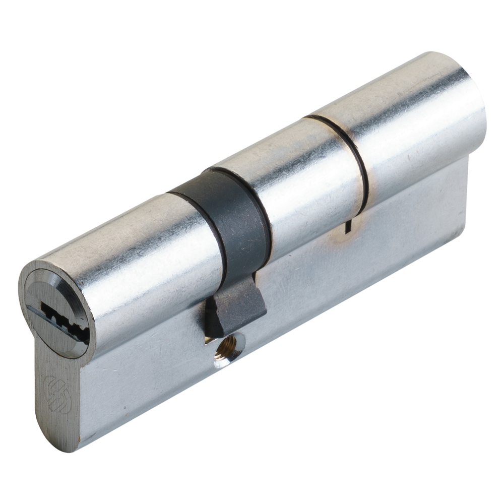 Cilindro profilato doppio serie ‘k2’ mm 25+10+25 = 60 (30+30) cromo satinato Securemme