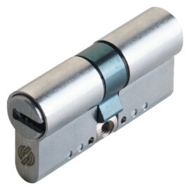 Cilindro profilato modulare serie 'evo k22 top' mm 26+10+46 = 82 (31+51) cromo satinato Securemme