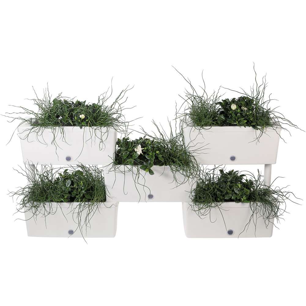 Kit fioriere componibili ‘brick’ kit 5 pz – colore grigio Bama