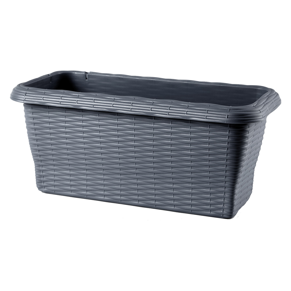 Fioriera rettangolare ‘paglia’ cm 40x20x17,5 lt.7,5 – antracite Bama