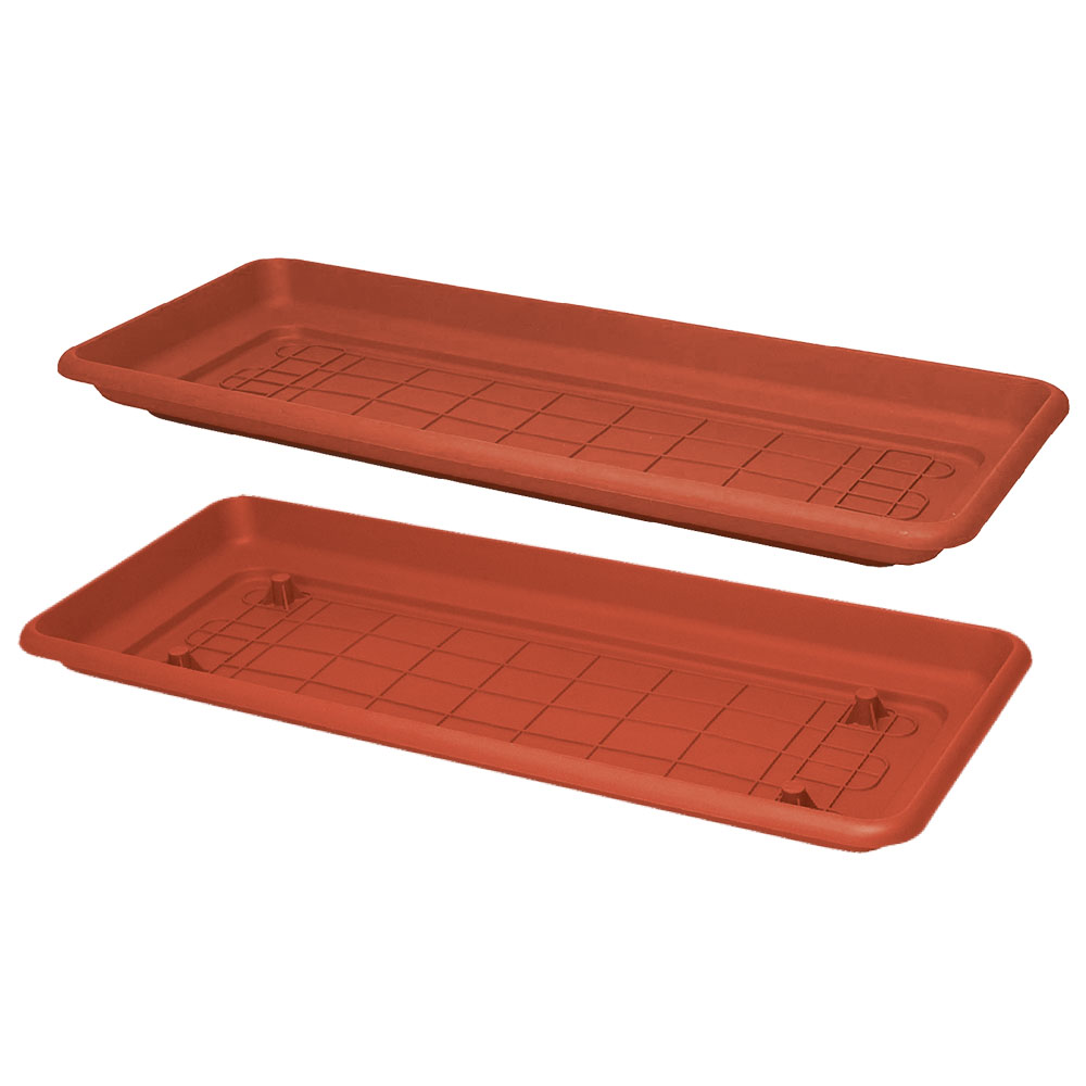 Sottovaso per fioriera rettangolare ‘maxi’ cm 60 x 30 – con incavi per predisposizione ruote Ics