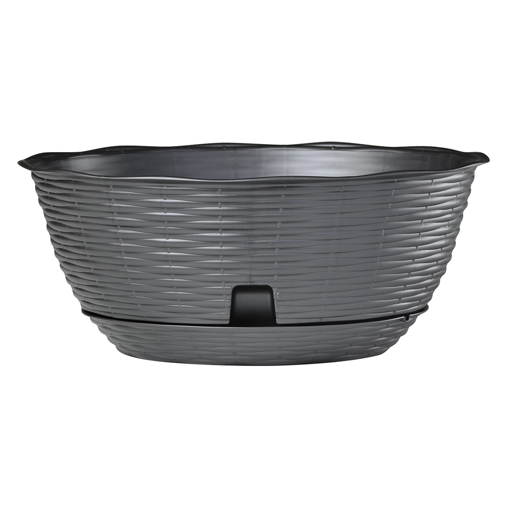 Ciotola per fiori ‘paglia’ Ø cm 20xh.8,5  lt.1,6 – antracite Bama