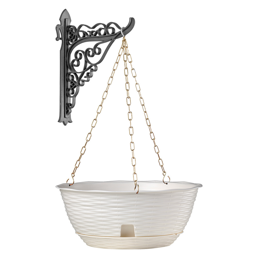 Ciotola per fiori ‘paglia’ kit appendibile Ø cm 30xh.13 – antracite Bama