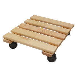 Pedana sottovaso in legno cm. 30 x 30 colore naturale Senza marca