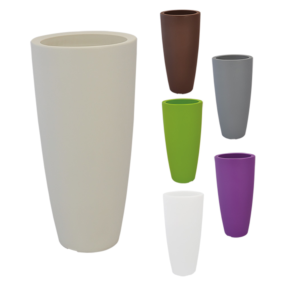 Vaso tondo ‘stilo’ Ø cm 33 x h 70 – 12 lt. antracite Senza marca