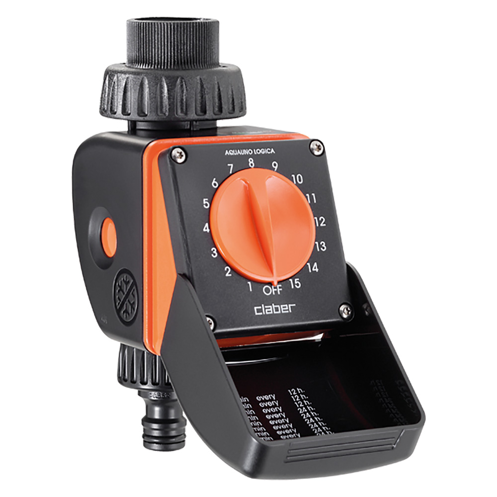 Centralina per irrigazione da rubinetto ‘aquauno logica’ art. 8422 – 15 programmi Claber