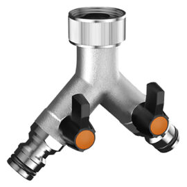 Derivazione in metallo a 'y' due vie art. 9602 - 3/4 blister Claber