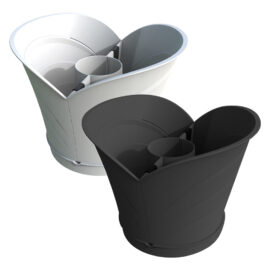 Vaso 'tulipano' in set cm 34,5 x 19 x h 30 lt. 5 - grigio Bama