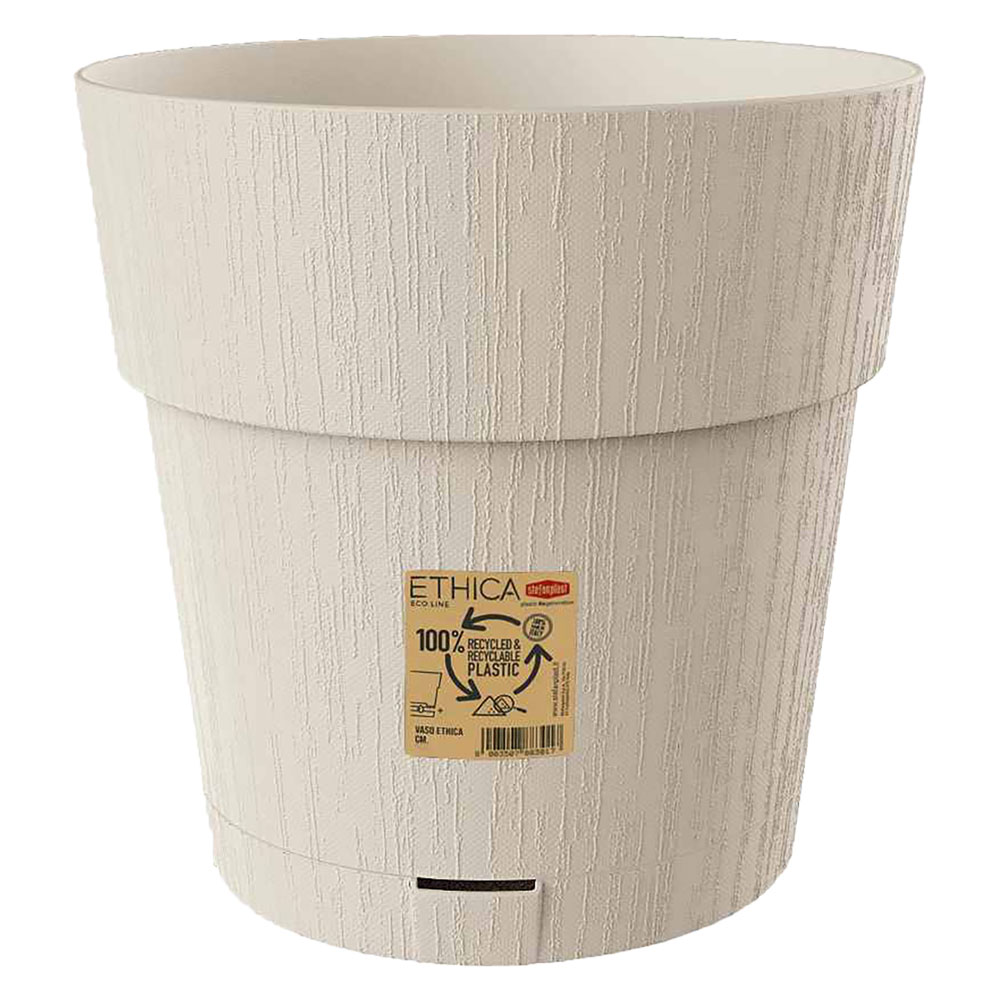 Vaso tondo ‘ethica’ ø 15 x h.15 – gesso Stefanplast
