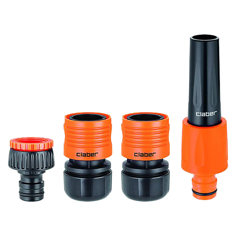 Lancia e raccordi rapidi in set ‘max flow’ art. 9656 – 4 pezzi blister Claber