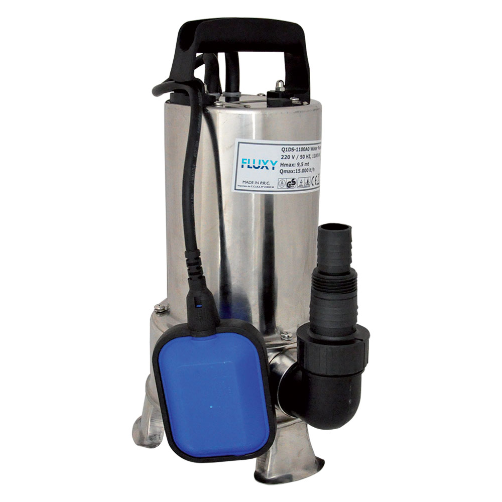 Elettropompa sommergibile inox 1100 watt – 15000 litri/h – hp 1,5 Fluxy