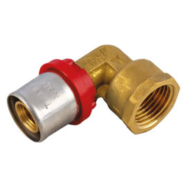 Raccordo a pressare curvo '1655ct' 26 x 3/4 - femmina Tiemme