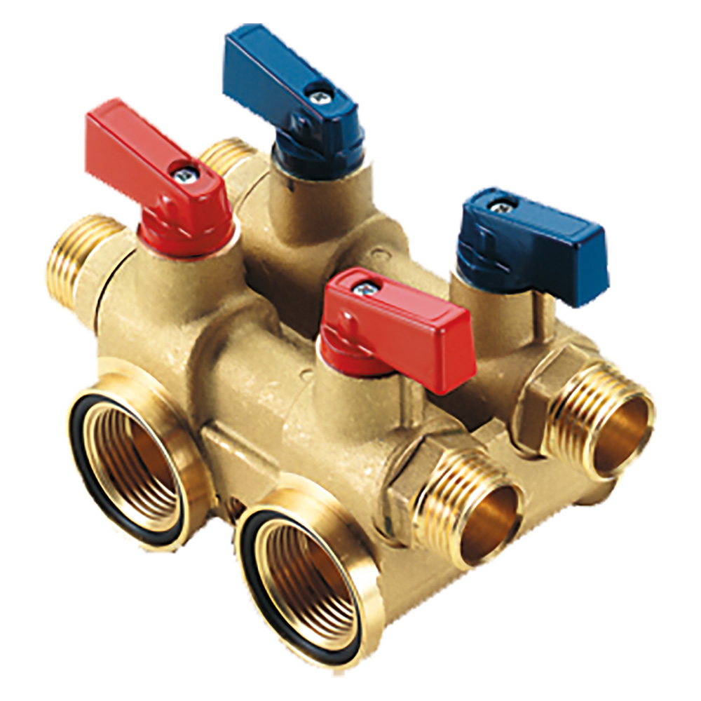 Collettore modulare 4 vie ‘1802’ uscite 1/2 x 16 (2 fred.+2 cald.) Tiemme