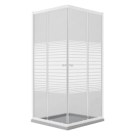 Box doccia cristallo serigrafato due porte 'perla' cm 80 x 80 - h 185 Fluxy