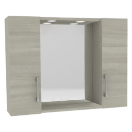 Specchiera da bagno pensile doppio 'dia' cm 77 x 16 x h.57 - rovere grigio Savinidue