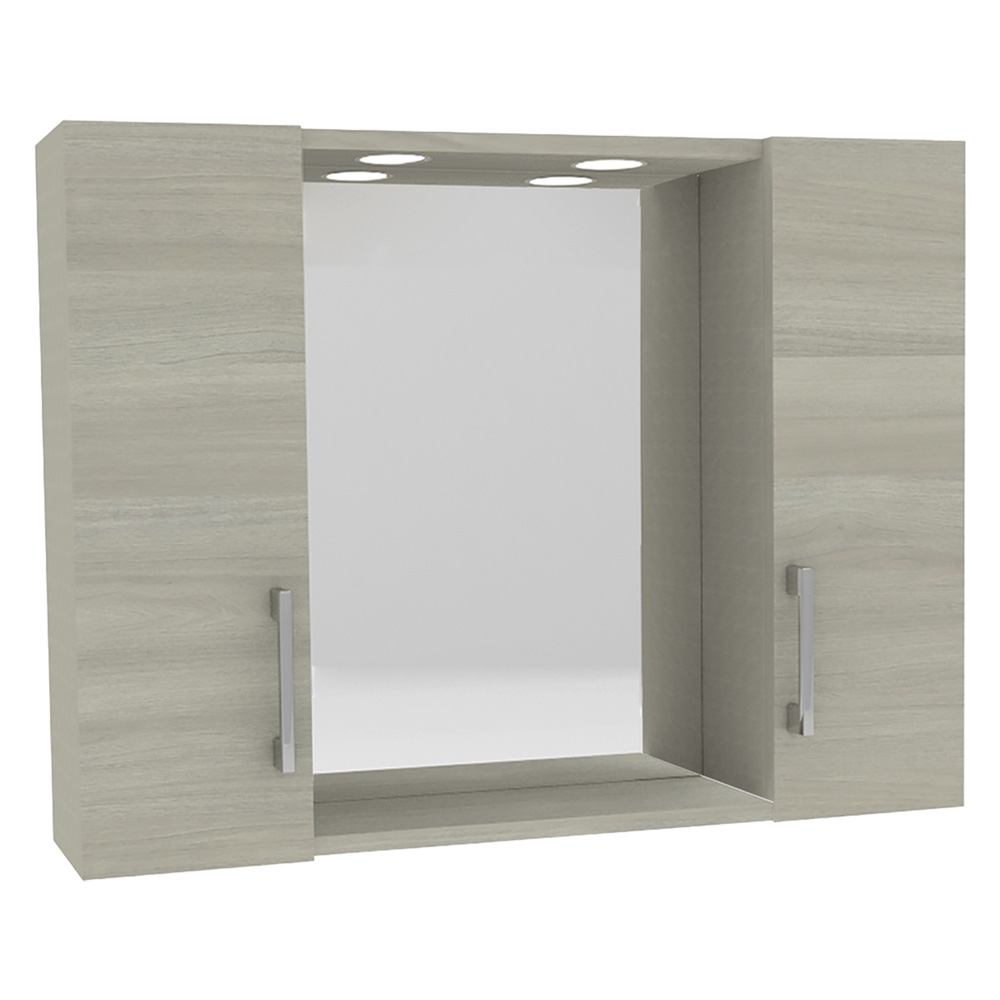 Specchiera da bagno pensile doppio ‘dia’ cm 77 x 16 x h.57 – rovere grigio Savinidue