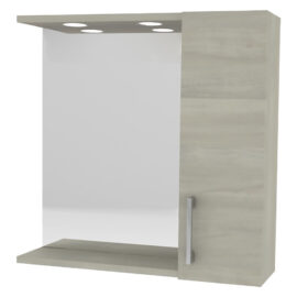 Specchiera da bagno pensile singolo cm 58 x 16 x h.57 - rovere grigio Savinidue