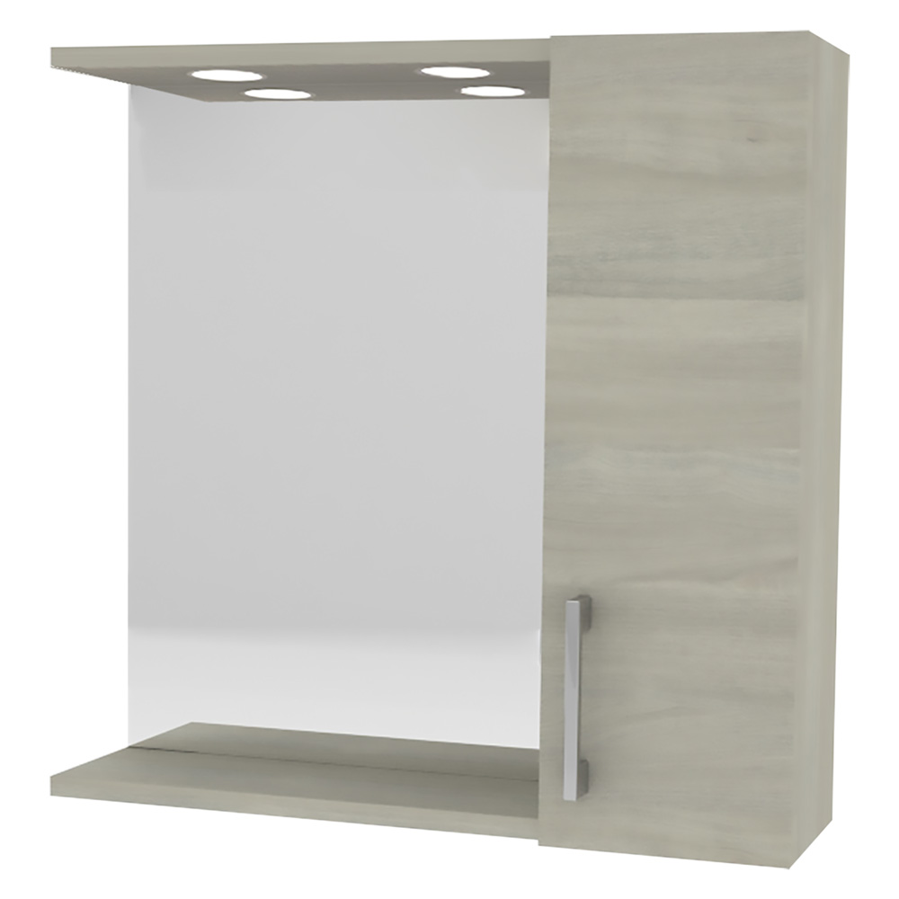 Specchiera da bagno pensile singolo cm 58 x 16 x h.57 – rovere grigio Savinidue